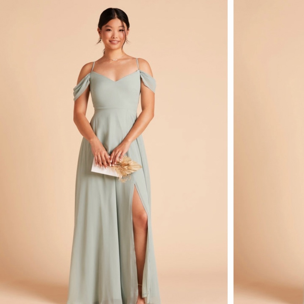 Birdy Grey devin chiffon sage bridesmaid dress size M